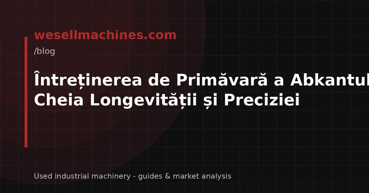 Întreținerea de Primăvară a Abkantului: Cheia Longevității și Preciziei