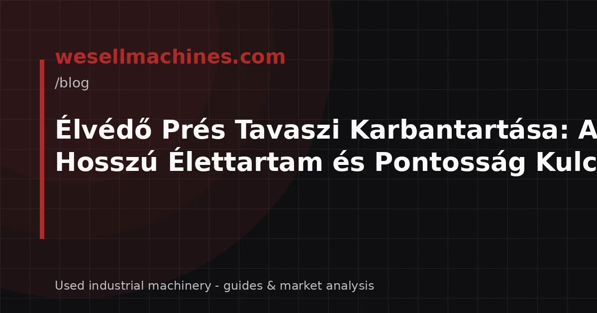 Élvédő Prés Tavaszi Karbantartása: A Hosszú Élettartam és Pontosság Kulcsa