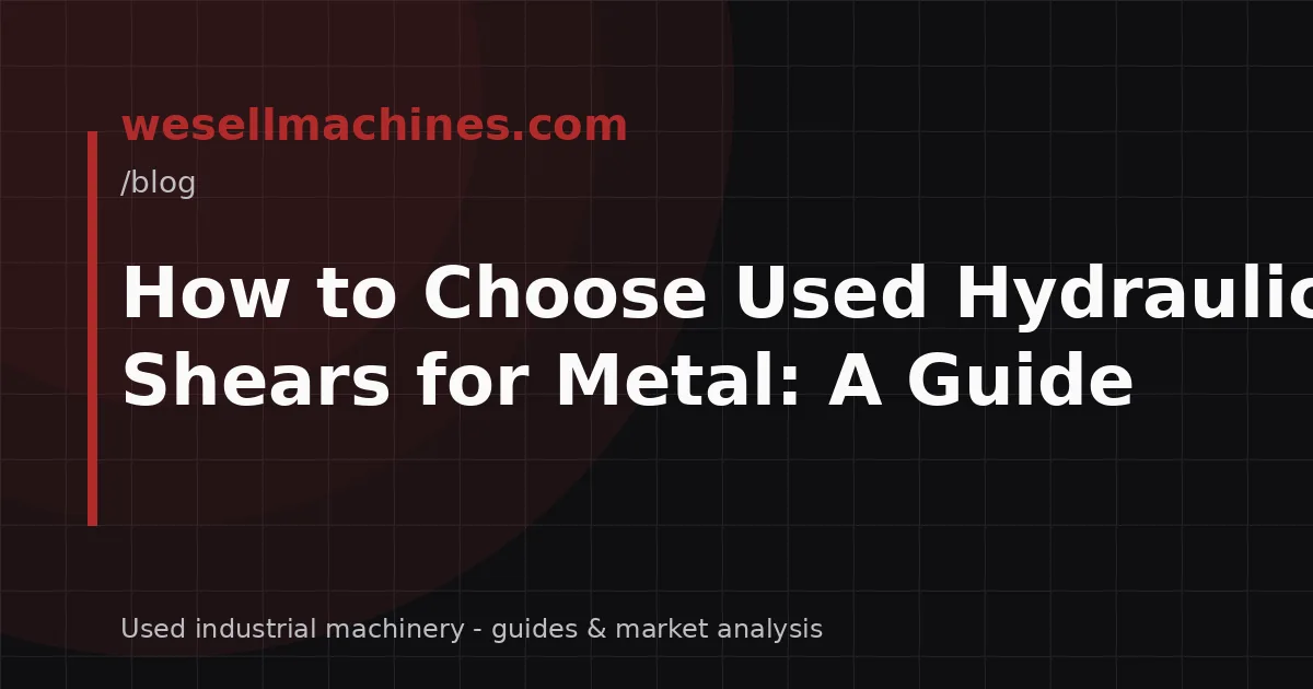 How to Choose Used Hydraulic Shears for Metal: A Guide