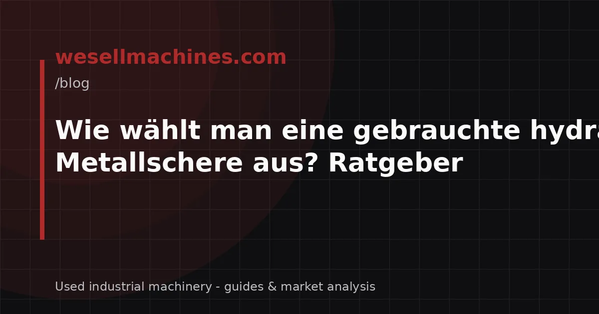 Wie wählt man eine gebrauchte hydraulische Metallschere aus? Ratgeber