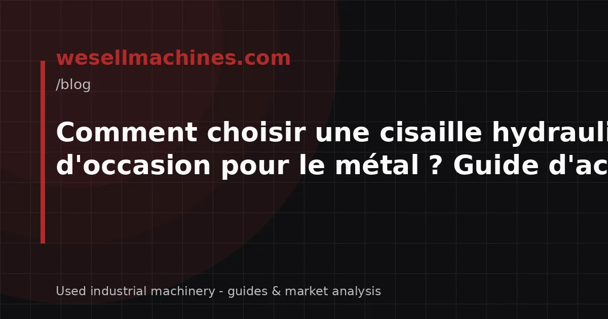 Comment choisir une cisaille hydraulique d'occasion pour le métal ? Guide d'achat