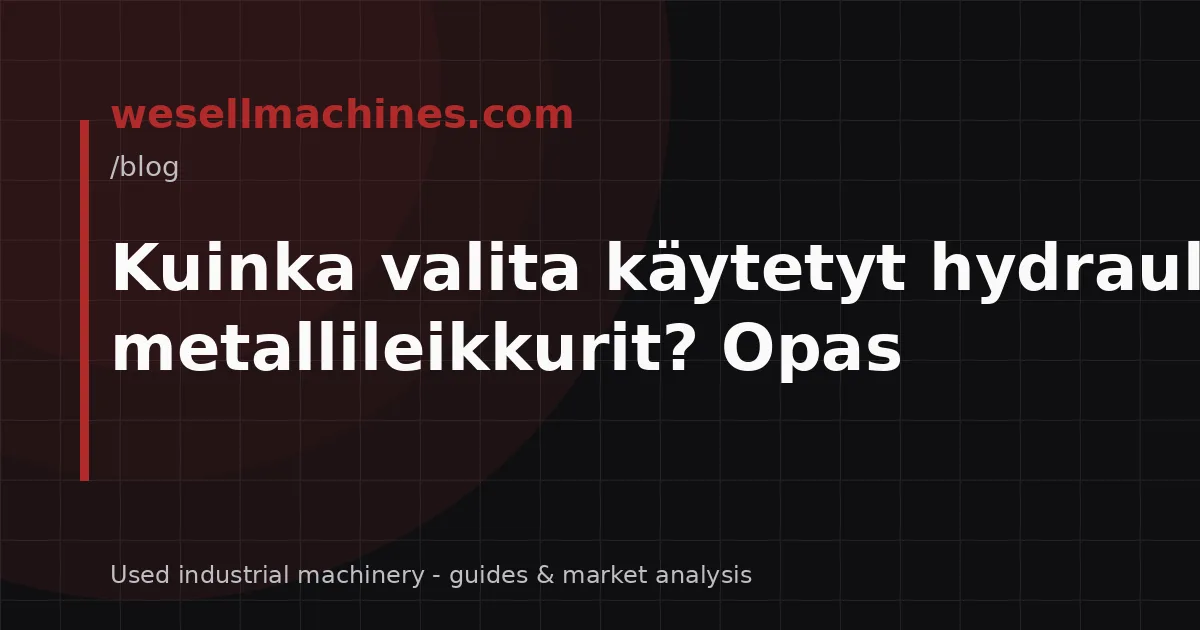 Kuinka valita käytetyt hydrauliset metallileikkurit? Opas