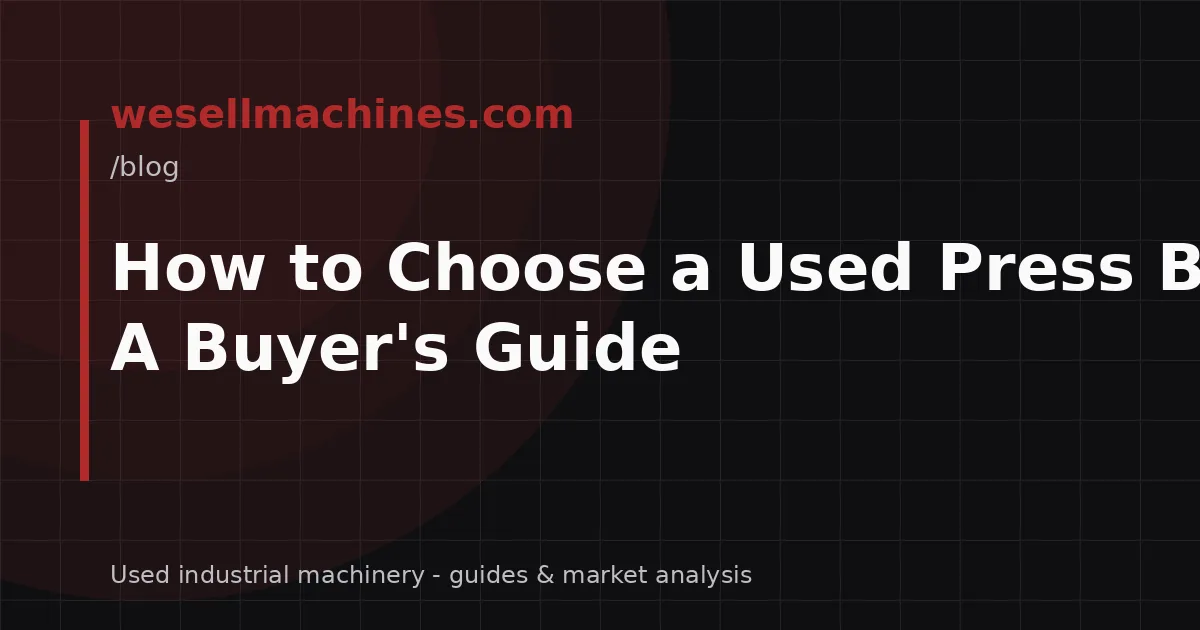 How to Choose a Used Press Brake: A Buyer's Guide