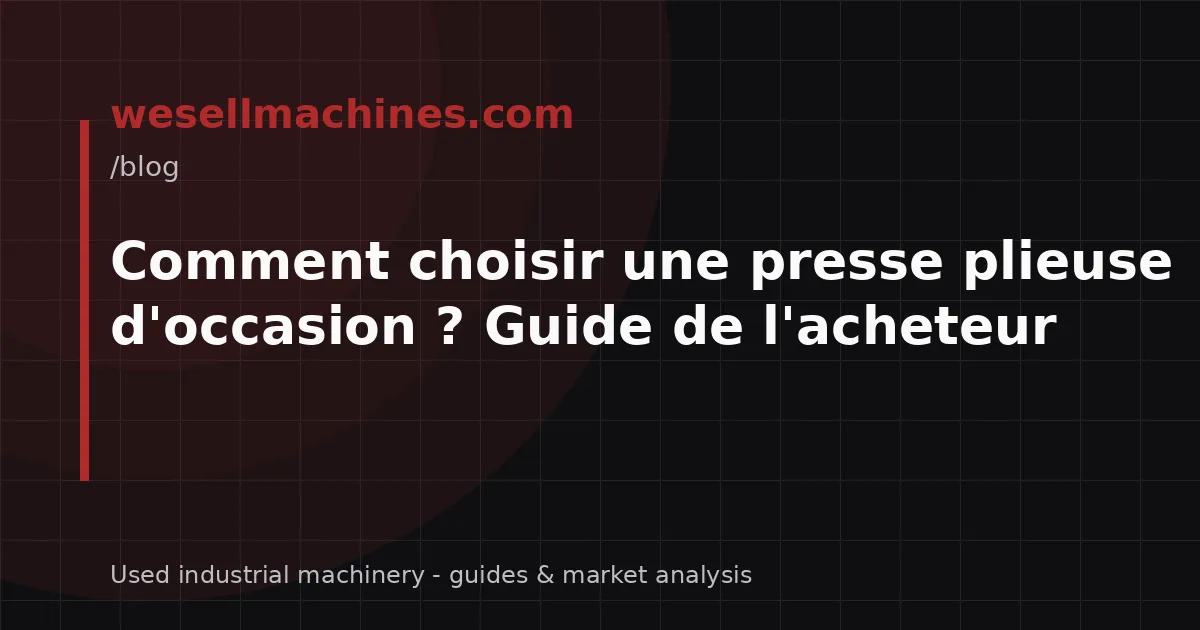 Comment choisir une presse plieuse d'occasion ? Guide de l'acheteur
