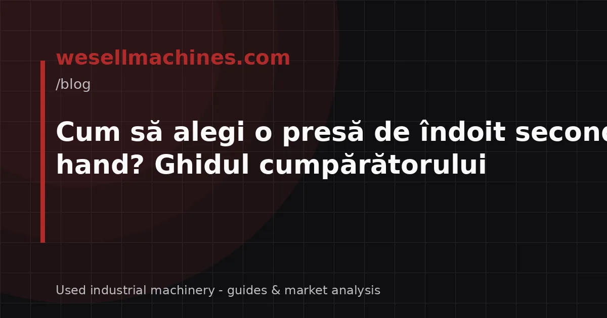 Cum să alegi o presă de îndoit second-hand? Ghidul cumpărătorului