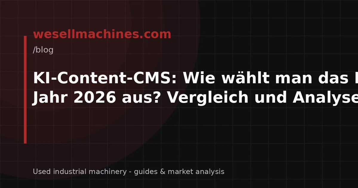 KI-Content-CMS: Wie wählt man das Beste im Jahr 2026 aus? Vergleich und Analyse