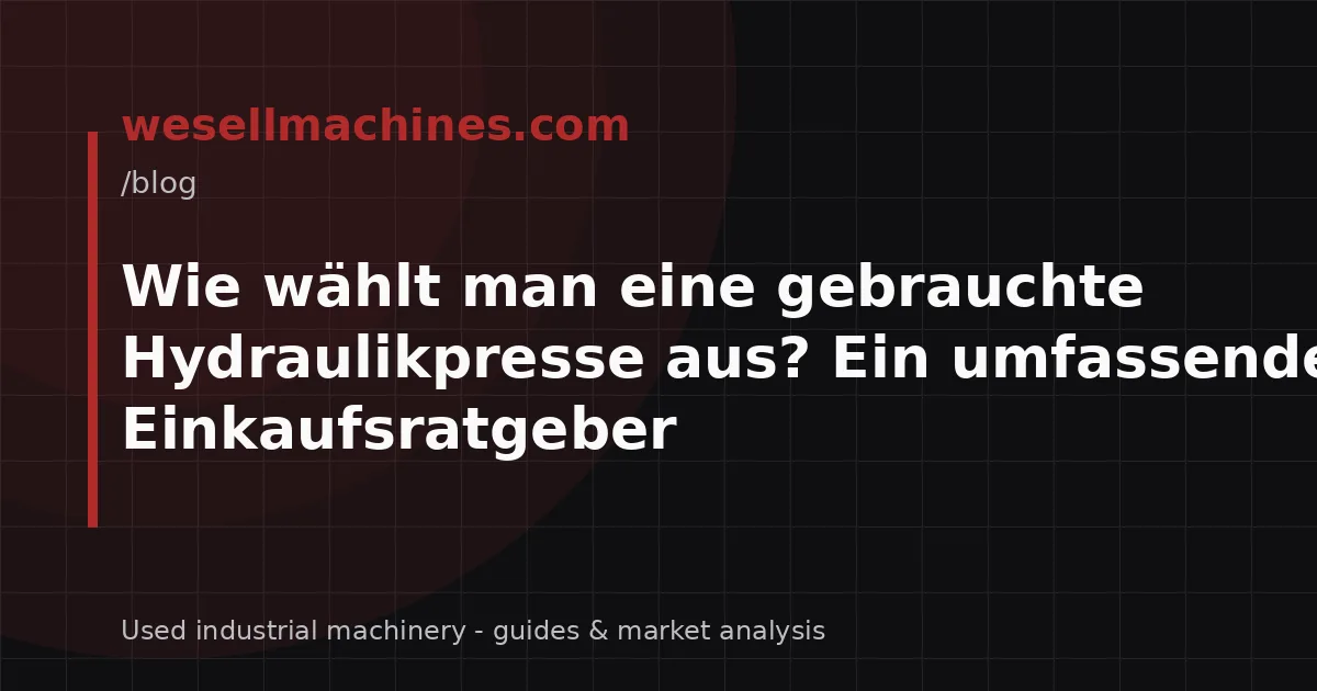 Wie wählt man eine gebrauchte Hydraulikpresse aus? Ein umfassender Einkaufsratgeber