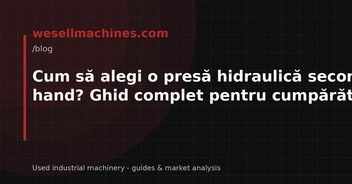 Cum să alegi o presă hidraulică second-hand? Ghid complet pentru cumpărători
