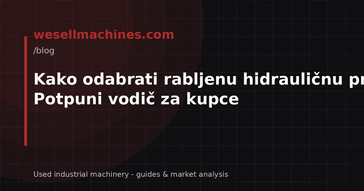 Kako odabrati rabljenu hidrauličnu prešu? Potpuni vodič za kupce