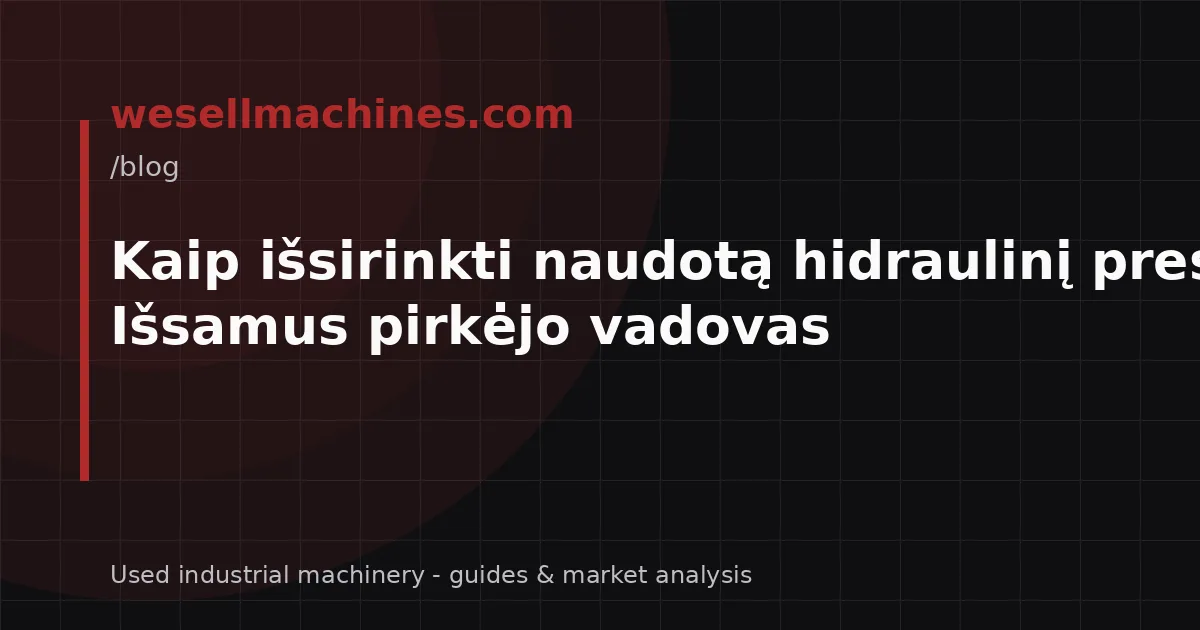 Kaip išsirinkti naudotą hidraulinį presą? Išsamus pirkėjo vadovas