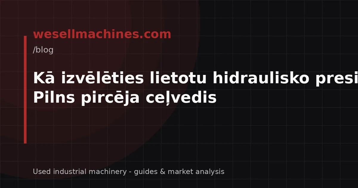 Kā izvēlēties lietotu hidraulisko presi? Pilns pircēja ceļvedis