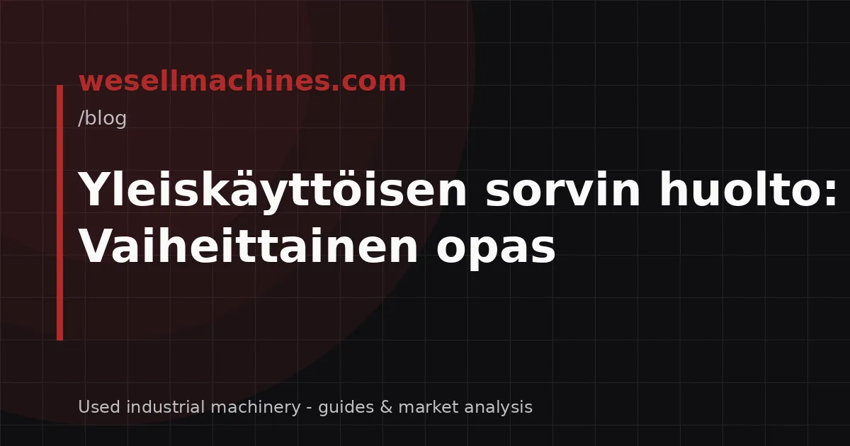 Yleiskäyttöisen sorvin huolto: Vaiheittainen opas