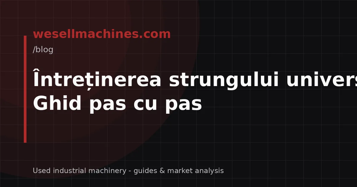 Întreținerea strungului universal: Ghid pas cu pas