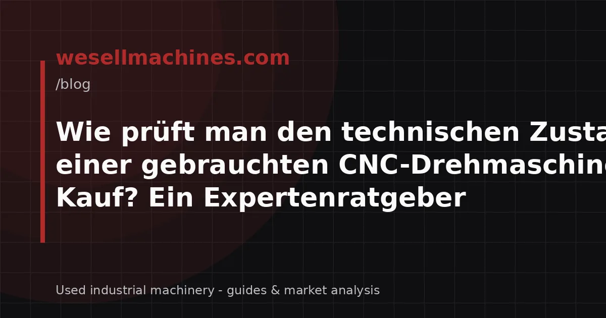 Wie prüft man den technischen Zustand einer gebrauchten CNC-Drehmaschine vor dem Kauf? Ein Expertenratgeber