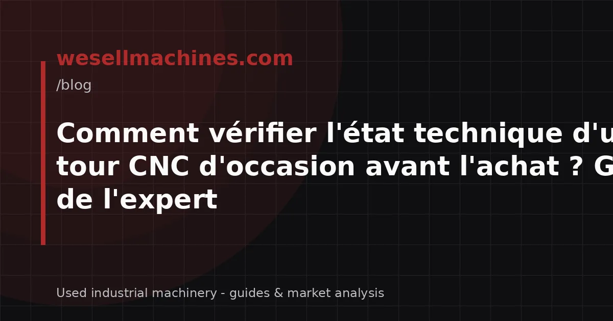 Comment vérifier l'état technique d'un tour CNC d'occasion avant l'achat ? Guide de l'expert