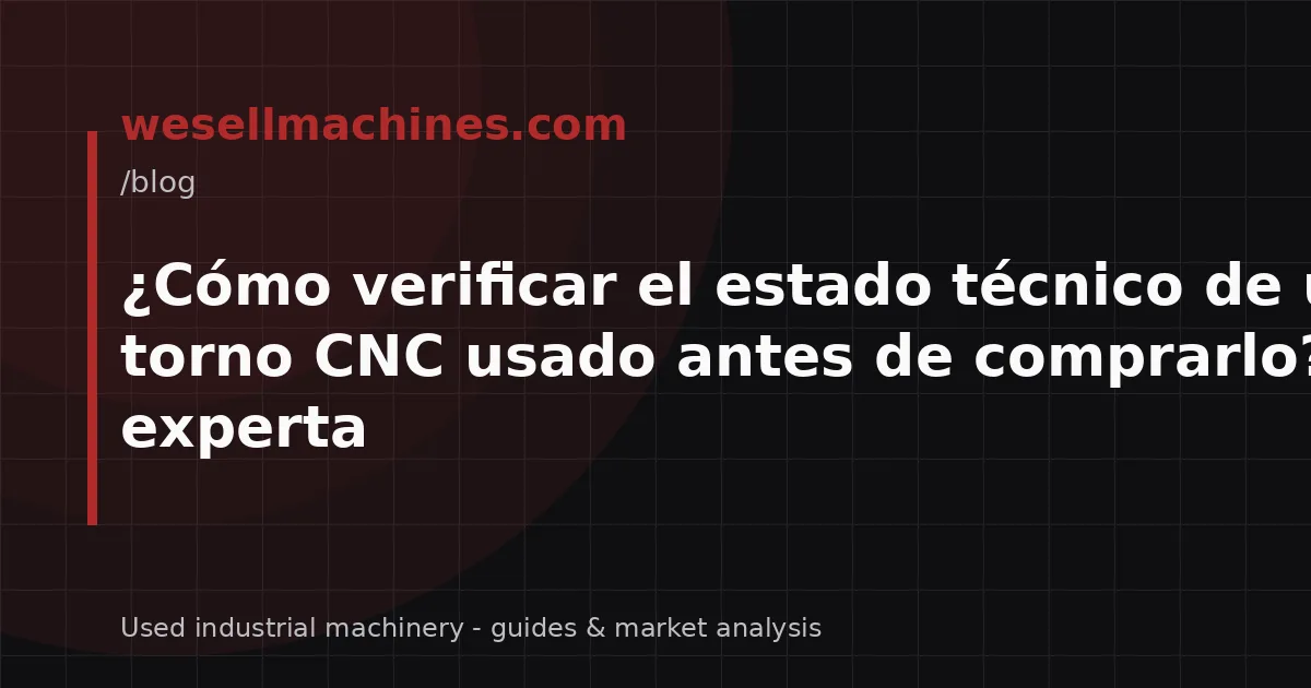 ¿Cómo verificar el estado técnico de un torno CNC usado antes de comprarlo? Guía experta