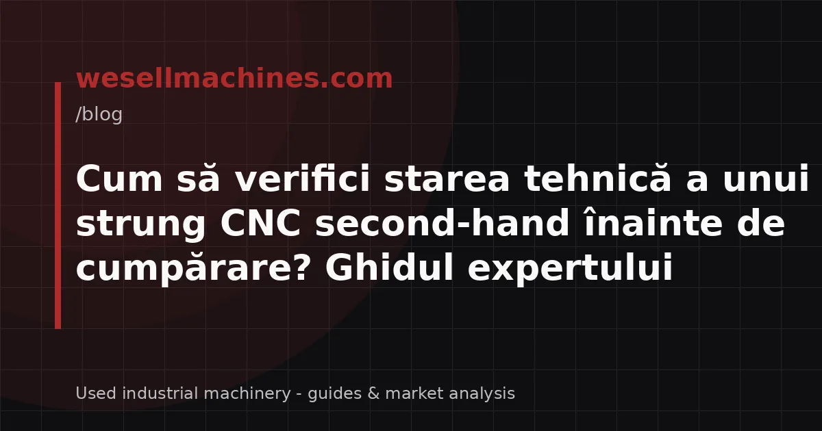 Cum să verifici starea tehnică a unui strung CNC second-hand înainte de cumpărare? Ghidul expertului