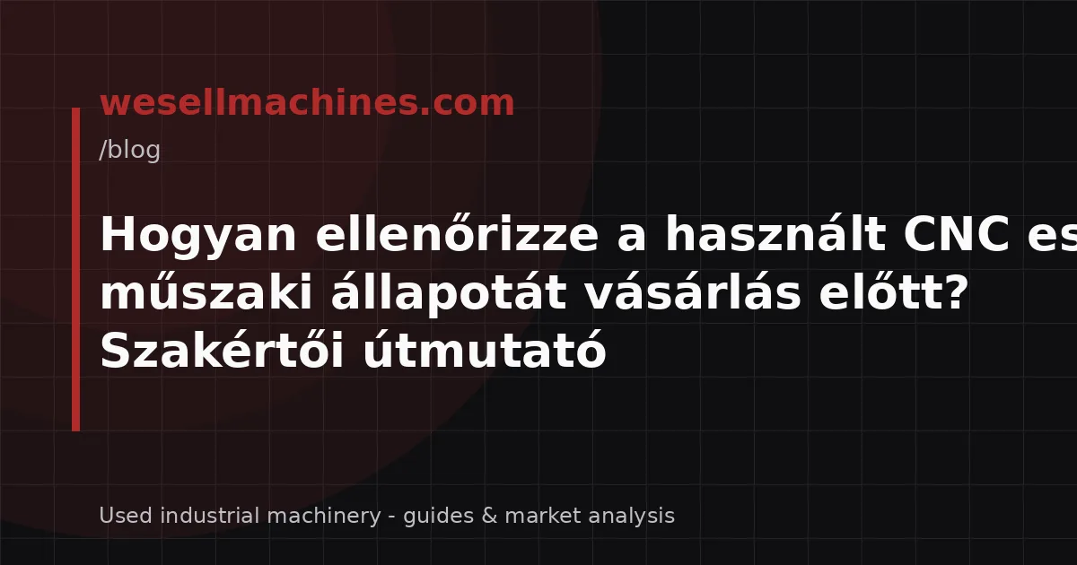 Hogyan ellenőrizze a használt CNC eszterga műszaki állapotát vásárlás előtt? Szakértői útmutató