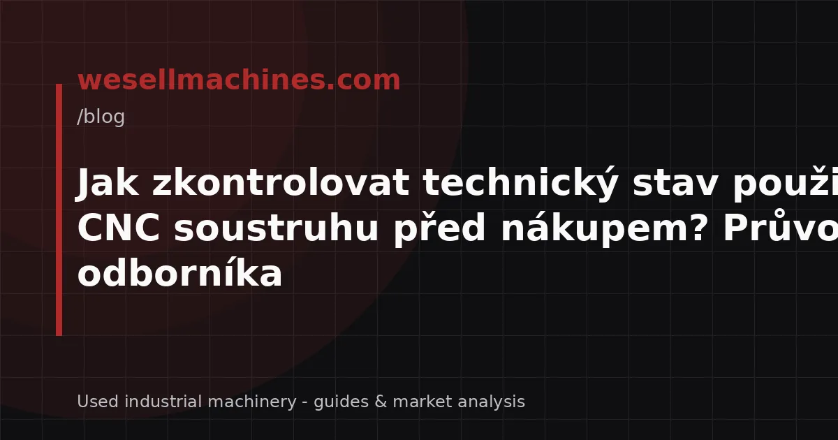 Jak zkontrolovat technický stav použitého CNC soustruhu před nákupem? Průvodce odborníka