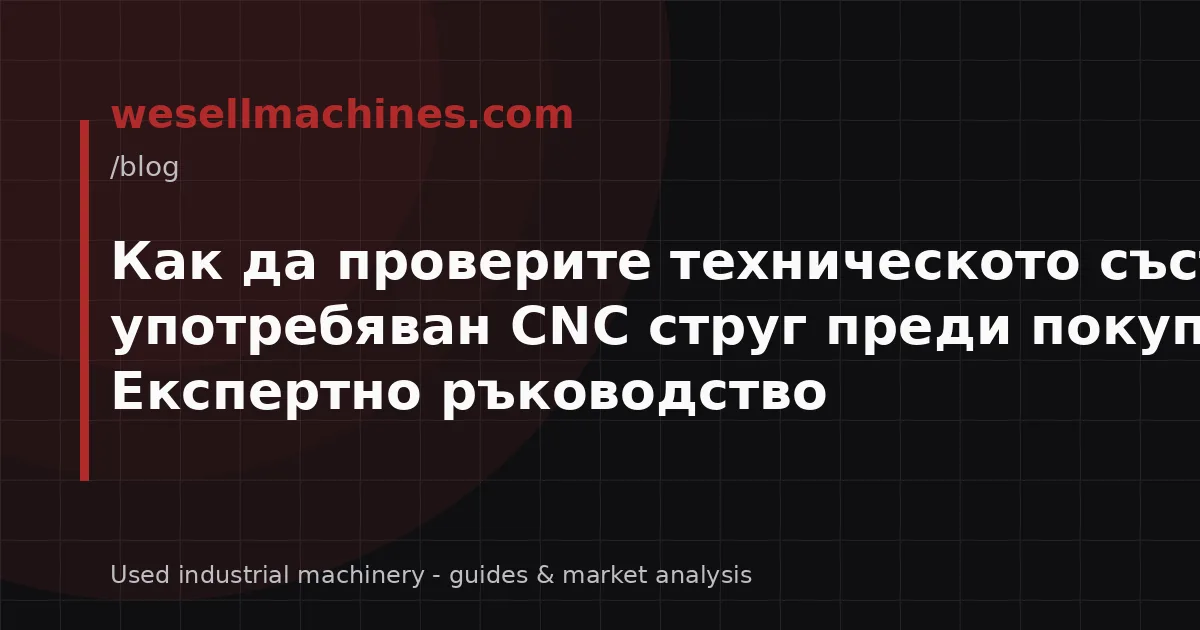 Как да проверите техническото състояние на употребяван CNC струг преди покупка? Експертно ръководство