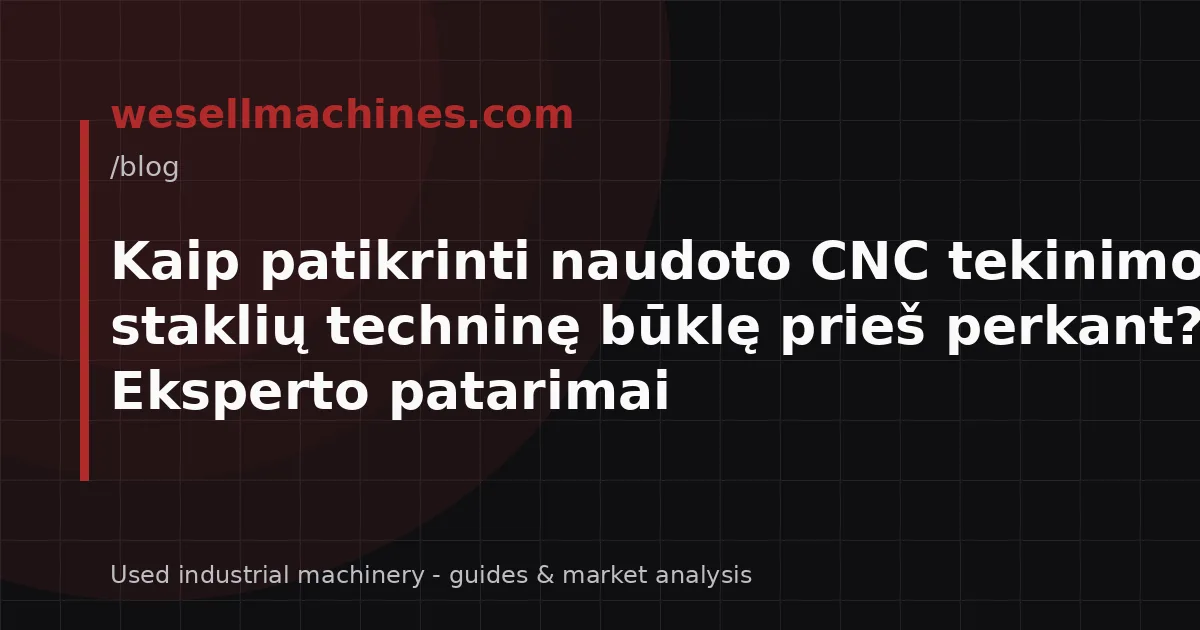Kaip patikrinti naudoto CNC tekinimo staklių techninę būklę prieš perkant? Eksperto patarimai