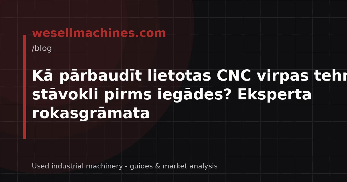 Kā pārbaudīt lietotas CNC virpas tehnisko stāvokli pirms iegādes? Eksperta rokasgrāmata