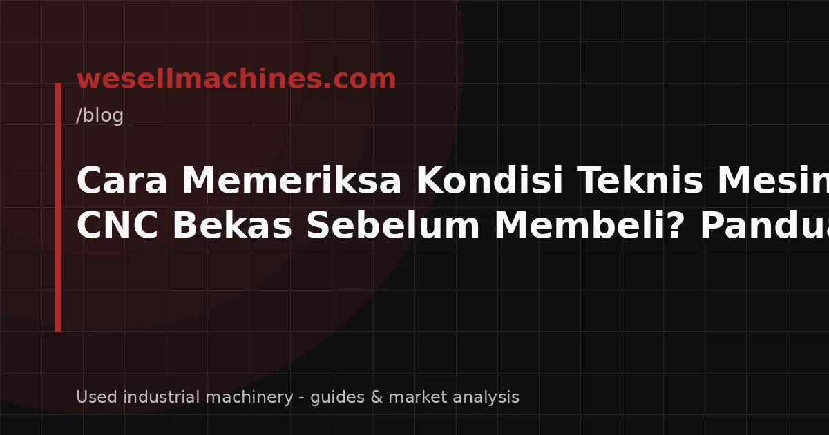 Cara Memeriksa Kondisi Teknis Mesin Bubut CNC Bekas Sebelum Membeli? Panduan Ahli