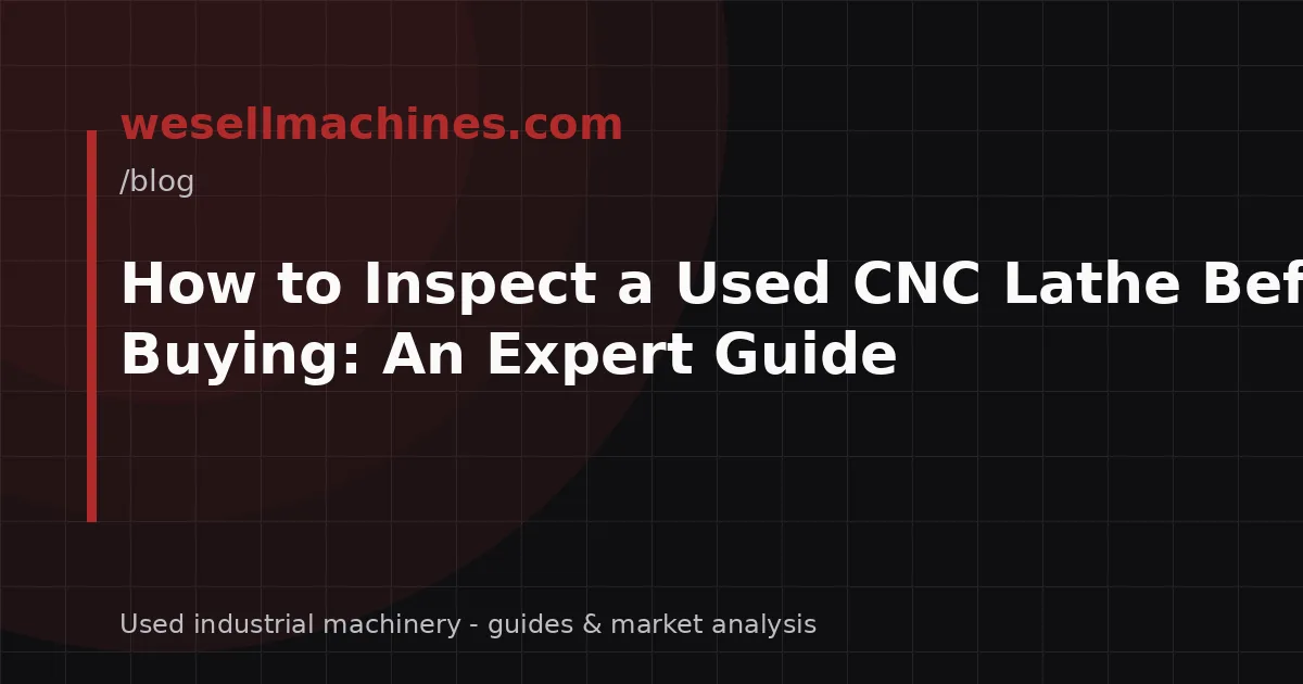 How to Inspect a Used CNC Lathe Before Buying: An Expert Guide
