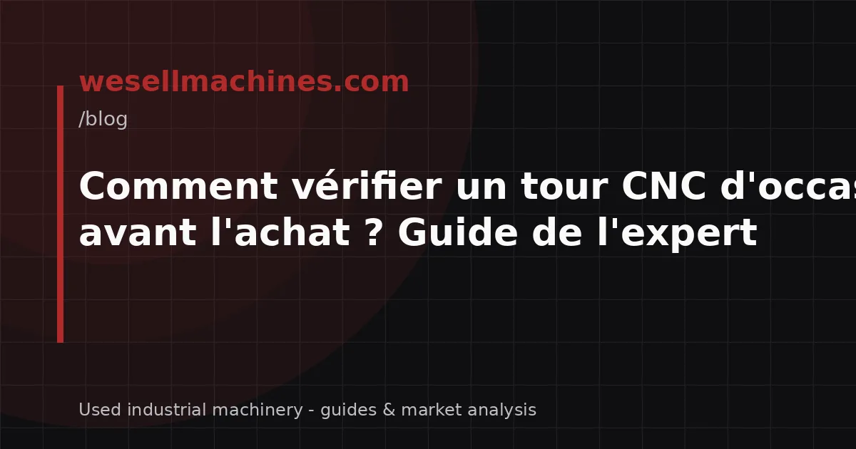 Comment vérifier un tour CNC d'occasion avant l'achat ? Guide de l'expert
