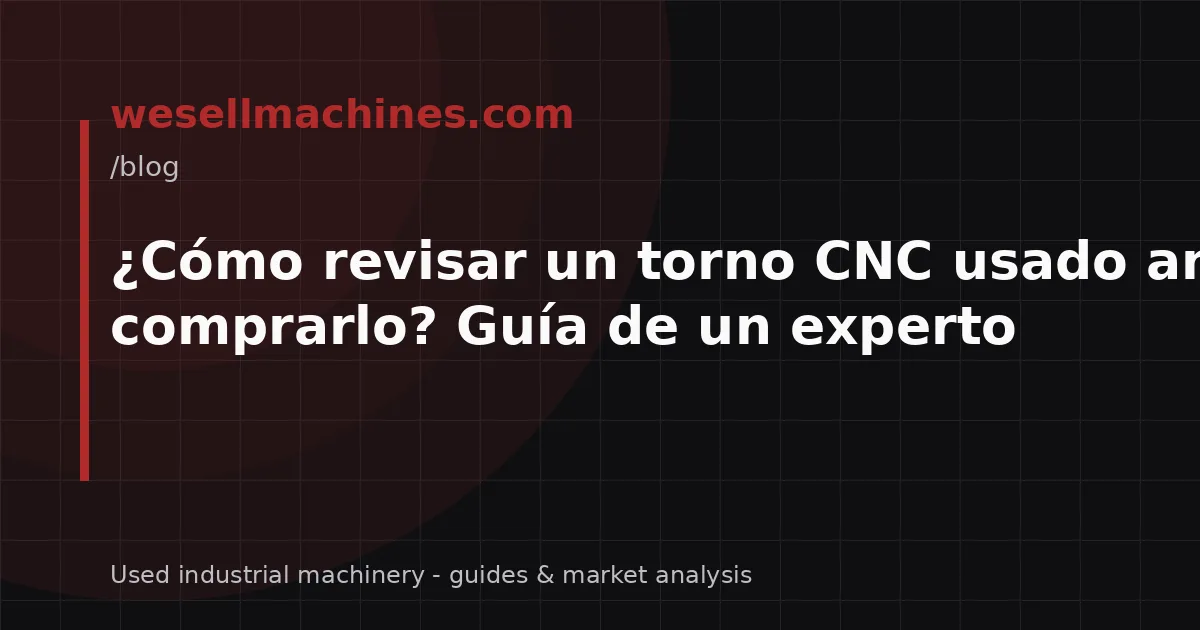 ¿Cómo revisar un torno CNC usado antes de comprarlo? Guía de un experto