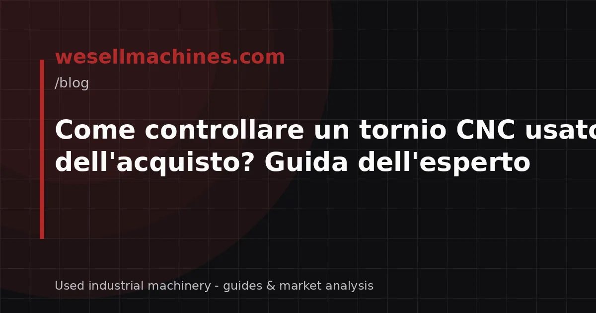 Come controllare un tornio CNC usato prima dell'acquisto? Guida dell'esperto