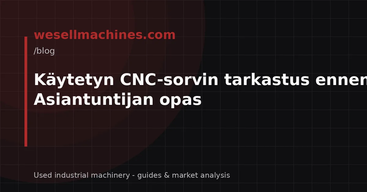 Käytetyn CNC-sorvin tarkastus ennen ostoa? Asiantuntijan opas