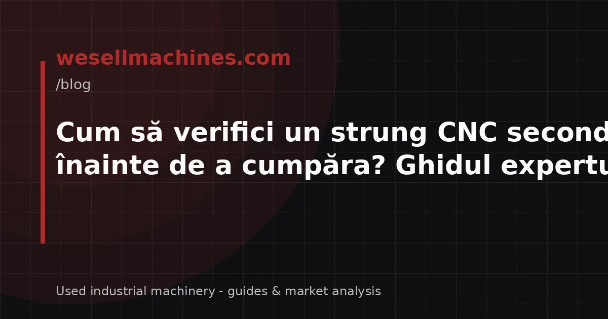 Cum să verifici un strung CNC second-hand înainte de a cumpăra? Ghidul expertului