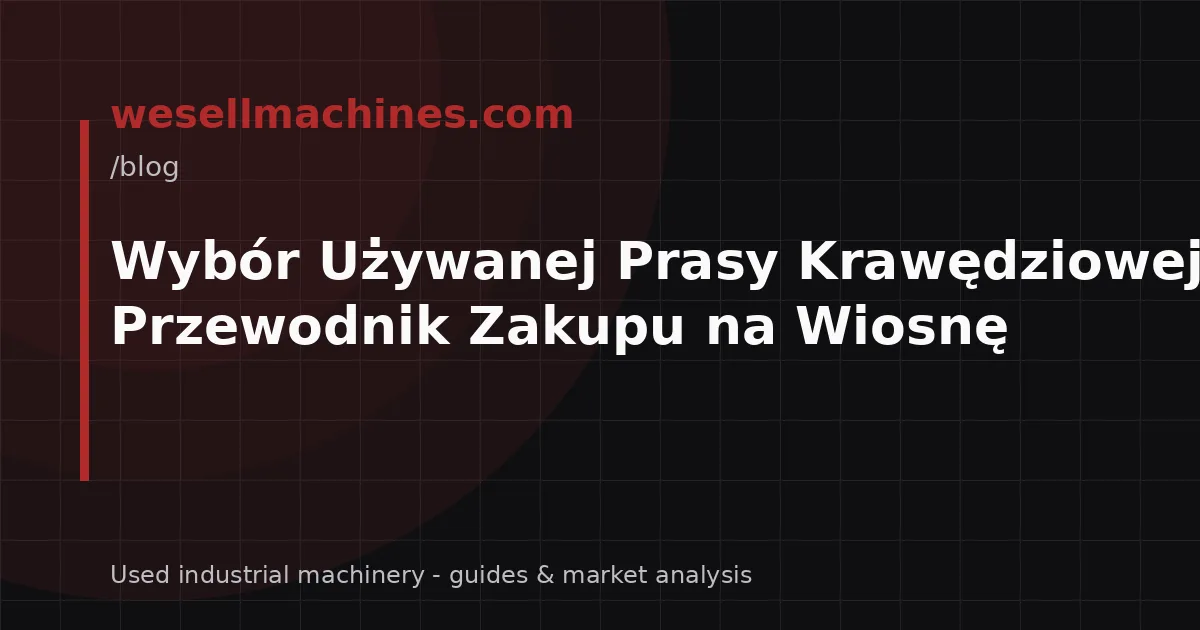 Wybór Używanej Prasy Krawędziowej: Przewodnik Zakupu na Wiosnę
