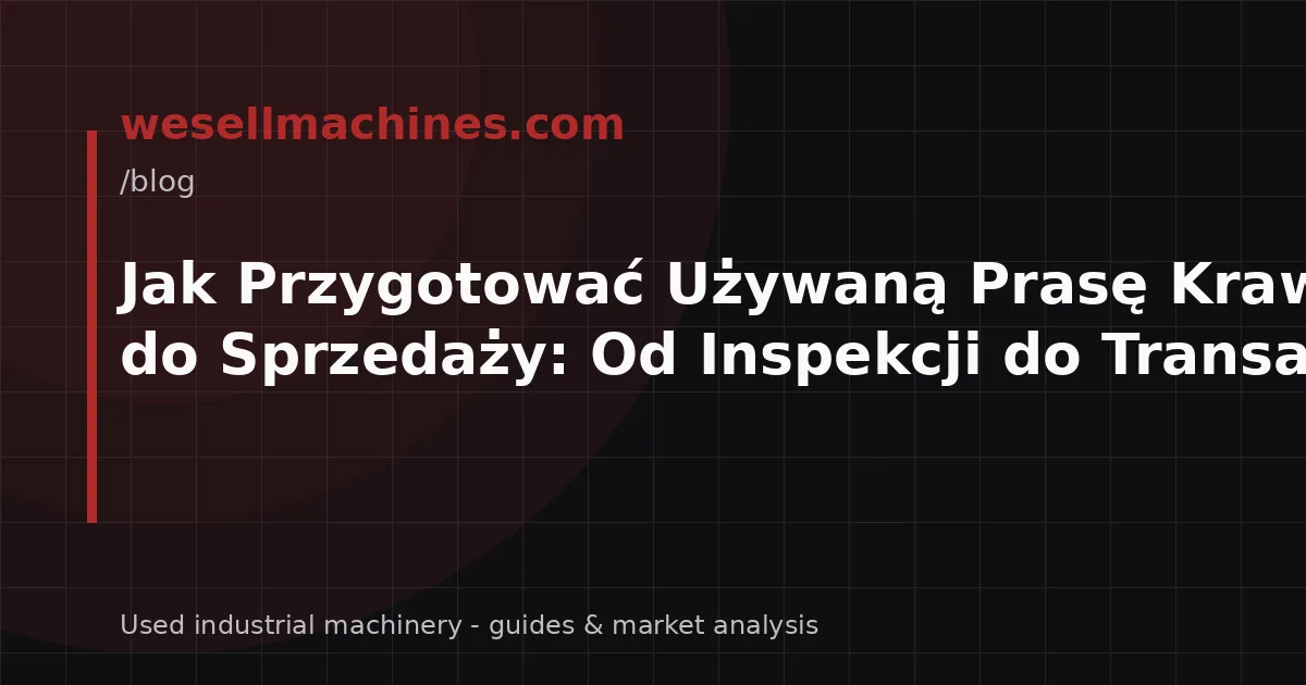 Jak Przygotować Używaną Prasę Krawędziową do Sprzedaży: Od Inspekcji do Transakcji
