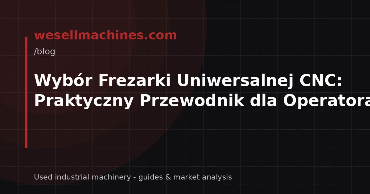 Wybór Frezarki Uniwersalnej CNC: Praktyczny Przewodnik dla Operatora