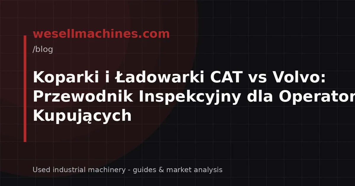 Koparki i Ładowarki CAT vs Volvo: Przewodnik Inspekcyjny dla Operatorów i Kupujących