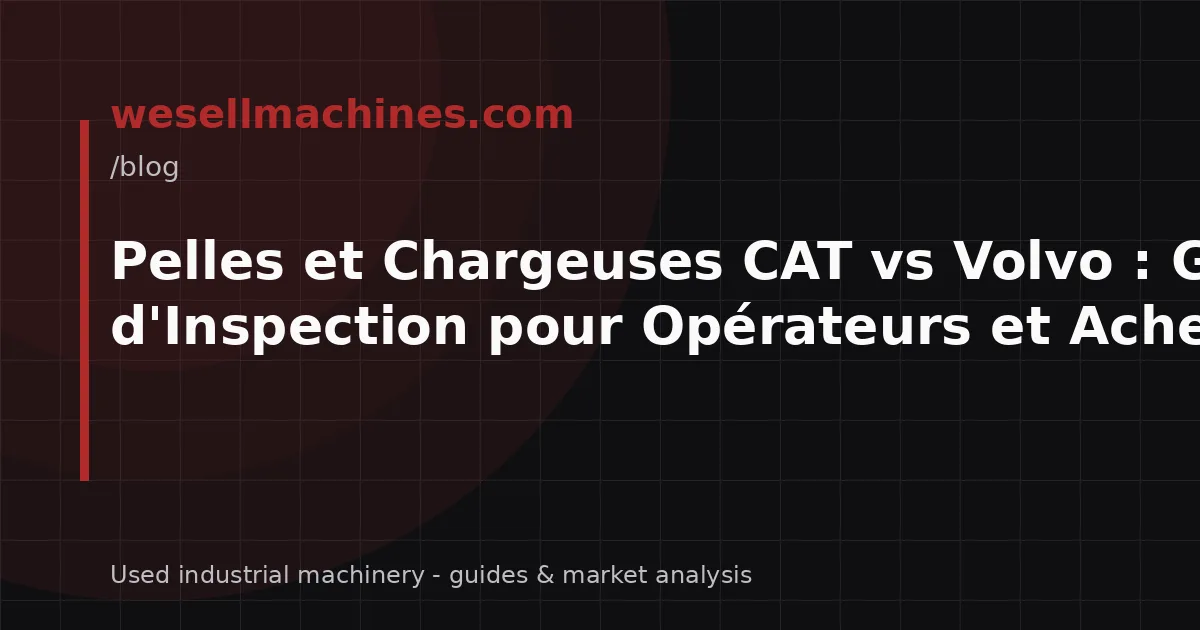 Pelles et Chargeuses CAT vs Volvo : Guide d'Inspection pour Opérateurs et Acheteurs