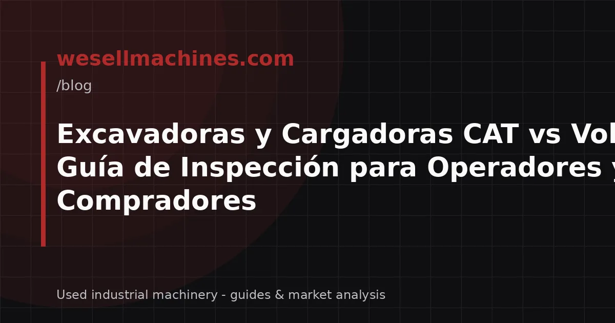 Excavadoras y Cargadoras CAT vs Volvo: Guía de Inspección para Operadores y Compradores