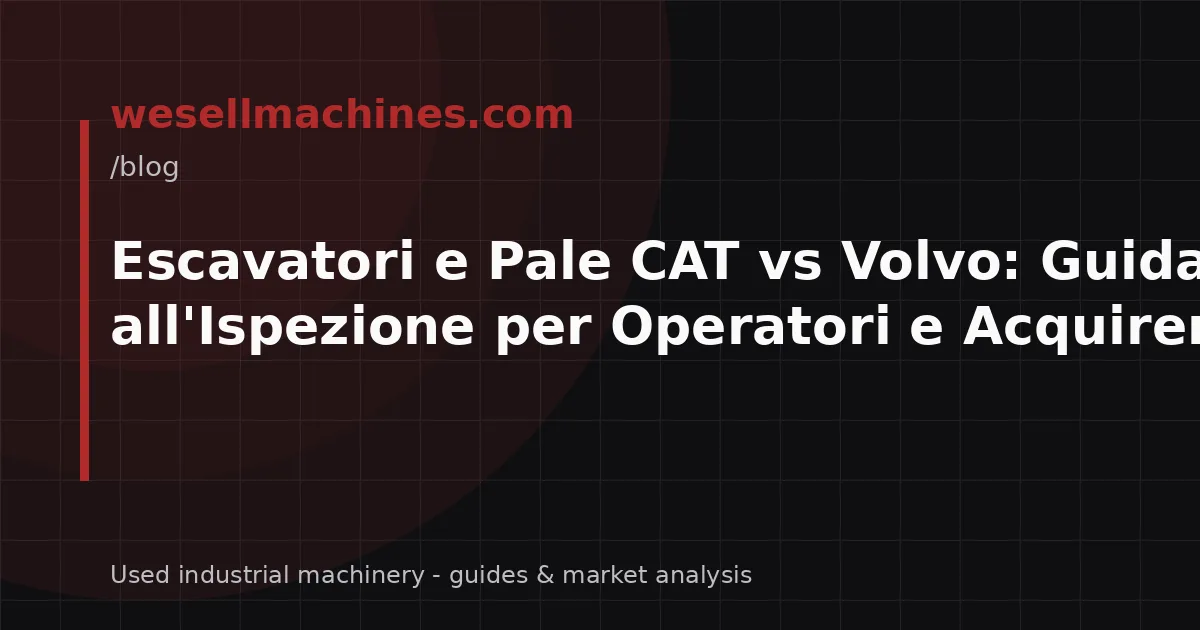 Escavatori e Pale CAT vs Volvo: Guida all'Ispezione per Operatori e Acquirenti