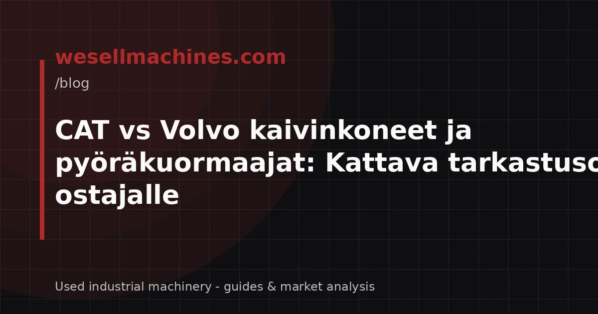 CAT vs Volvo kaivinkoneet ja pyöräkuormaajat: Kattava tarkastusopas ostajalle