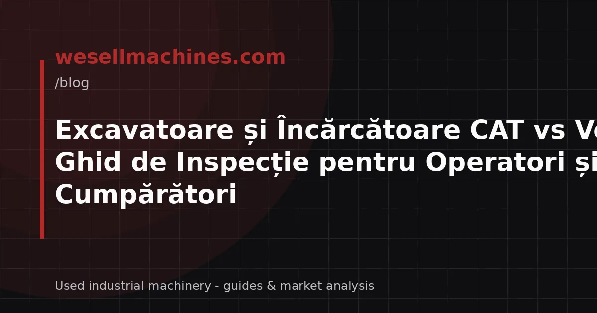 Excavatoare și Încărcătoare CAT vs Volvo: Ghid de Inspecție pentru Operatori și Cumpărători