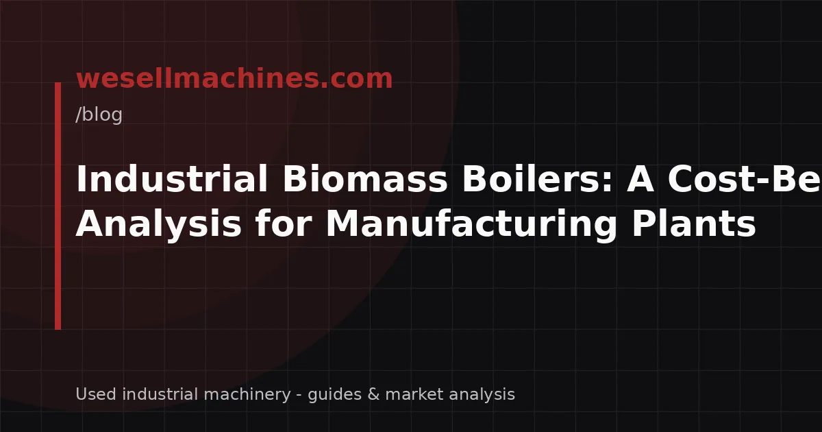 Industrial Biomass Boilers: A Cost-Benefit Analysis for Manufacturing Plants
