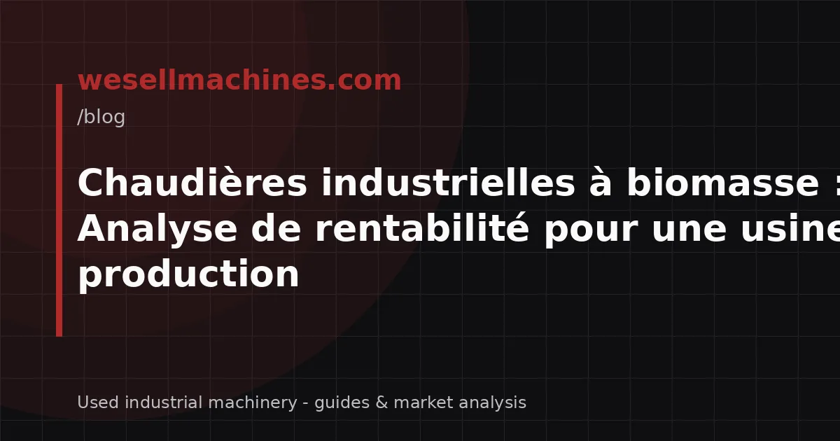 Chaudières industrielles à biomasse : Analyse de rentabilité pour une usine de production