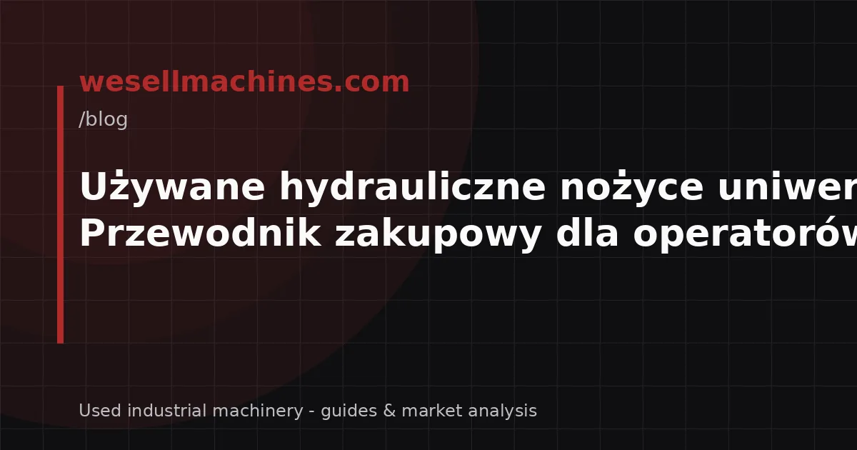 Używane hydrauliczne nożyce uniwersalne: Przewodnik zakupowy dla operatorów