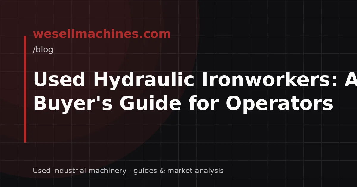 Used Hydraulic Ironworkers: A Buyer's Guide for Operators