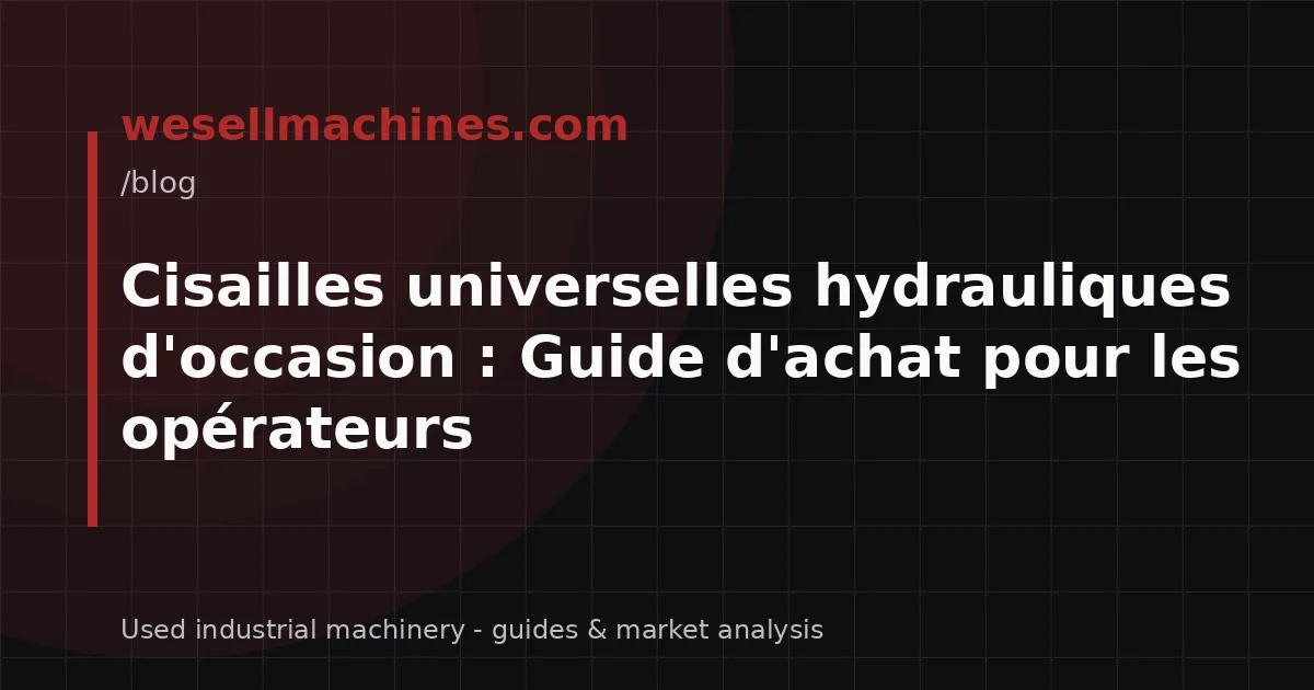 Cisailles universelles hydrauliques d'occasion : Guide d'achat pour les opérateurs