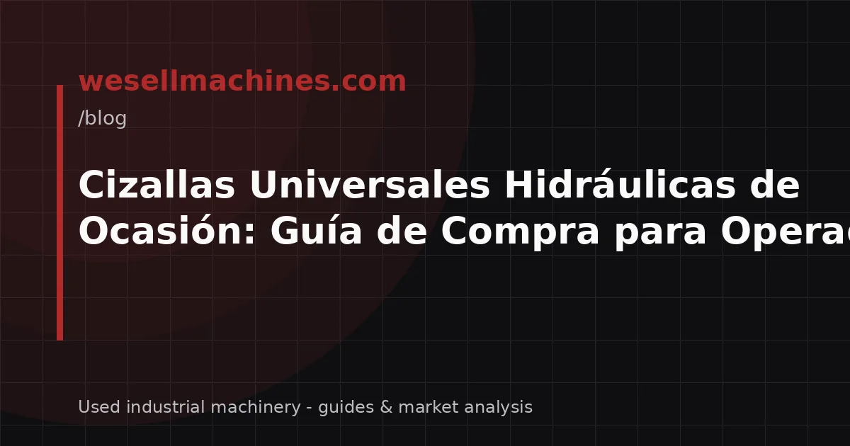 Cizallas Universales Hidráulicas de Ocasión: Guía de Compra para Operadores