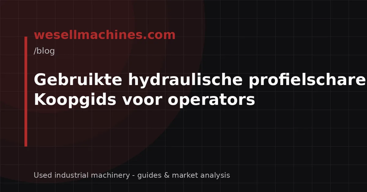 Gebruikte hydraulische profielscharen: Koopgids voor operators