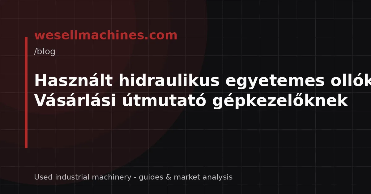 Használt hidraulikus egyetemes ollók: Vásárlási útmutató gépkezelőknek